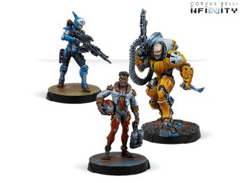Pack De 3 Miniaturas Infinity: Misión Dire Foes 12 – Agatha, Konstantinos Y Robin Hook, Sin Pintar, Para Juegos De Mesa Y RPG, De Corvus Belli